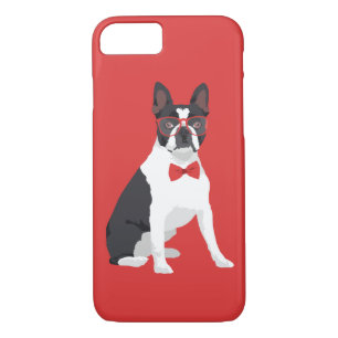 Funda Para iPhone 8/7 Inconformista Boston Terrier con los vidrios y la