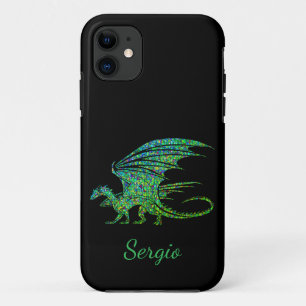 Funda Para iPhone 11 Incríble Dragón Mosaico Verde