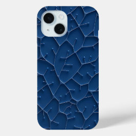 Funda Para iPhone 15 Indigo Blue Stylish Pattern iPhone Case