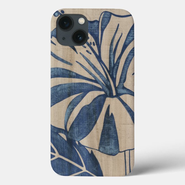 Funda De Case-Mate Para iPhone Indigo Hibiscus (Reverso)