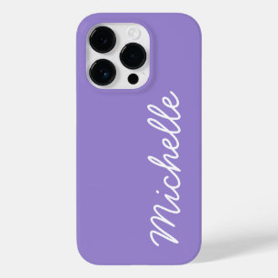 Funda Para iPhone 14 Pro De Case-Mate Índigo púrpura y blanco nombre o texto personaliza