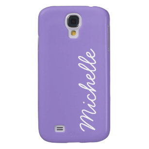 Carcasa Para Galaxy S4 Índigo púrpura y blanco nombre o texto personaliza