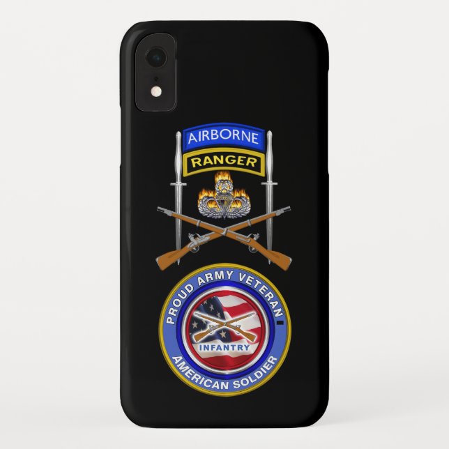 Funda De Case-Mate Para iPhone Infantería de veteranos del ejército orgullosos (Reverso)