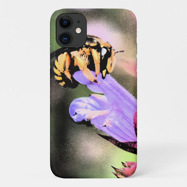 Funda De Case-Mate Para iPhone Infección de abejas y flor (Reverso)