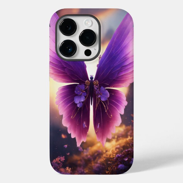 Funda De Case-Mate Para iPhone Inferno guardian majestuosas mariposas (Reverso )