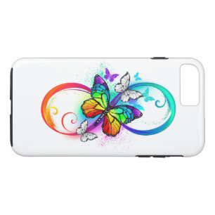 Funda Para iPhone 8 Plus/7 Plus Infinidad brillante con la mariposa arcoiris