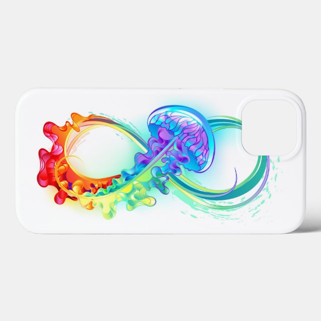 Funda De Case-Mate Para iPhone Infinidad con las medusas del arcoiris (Reverso (Horizontal))