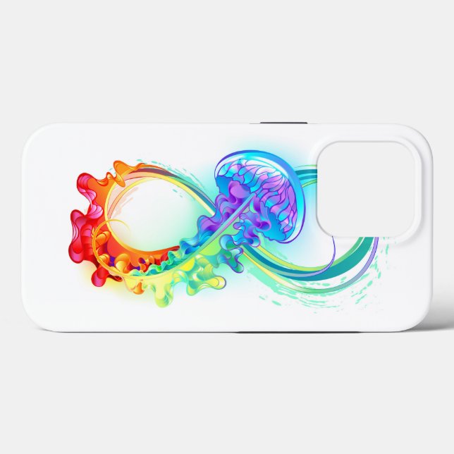 Funda De Case-Mate Para iPhone Infinidad con las medusas del arcoiris (Reverso (Horizontal))