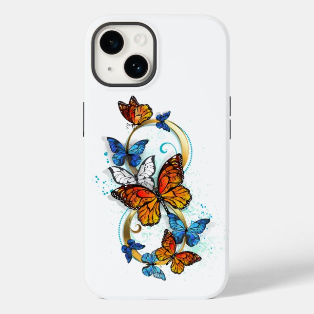 Funda De Case-Mate Para iPhone Infinidad de mariposas monarca (Reverso )