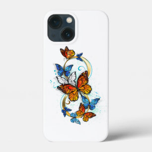 Funda Para iPhone 13 Mini Infinidad de Mariposas Monarca