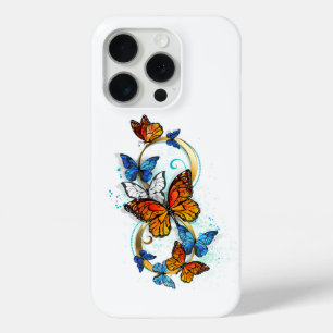 Funda Para iPhone 15 Pro Infinidad de Mariposas Monarca