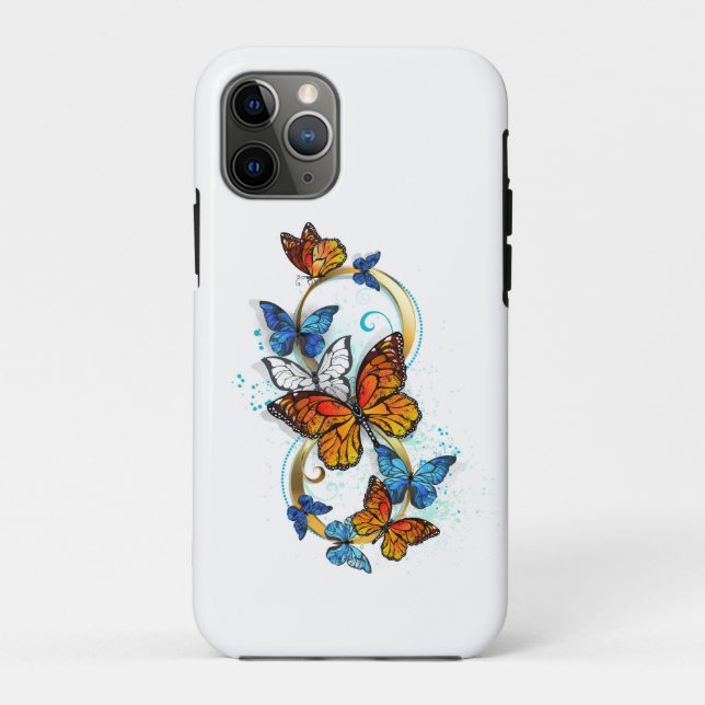 Funda De Case-Mate Para iPhone Infinidad de mariposas monarca (Reverso)