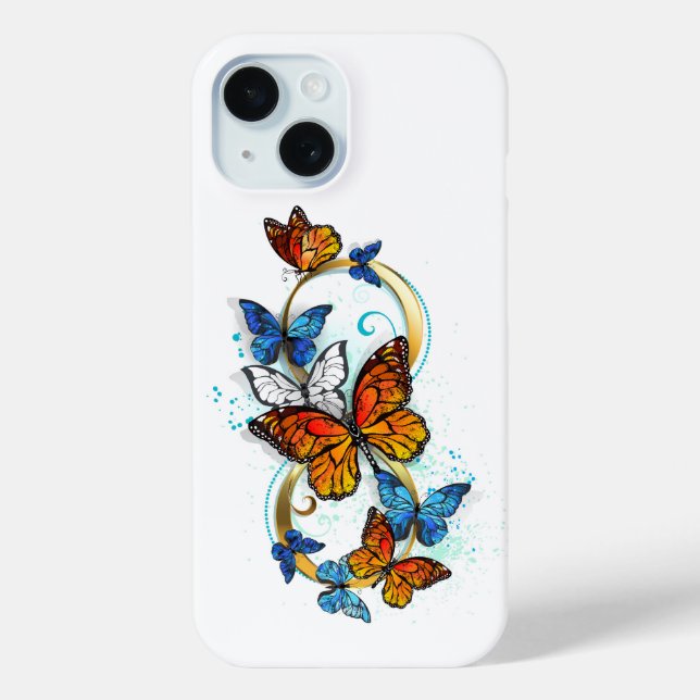 Funda De Case-Mate Para iPhone Infinidad de mariposas monarca (Reverso )