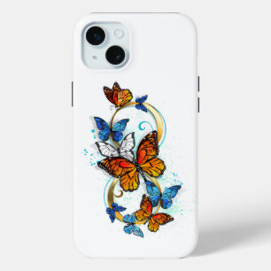 Funda Para iPhone 15 Mini Infinidad de Mariposas Monarca