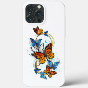 Funda Para iPhone 13 Pro Max Infinidad de Mariposas Monarca