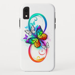 Funda Para iPhone XR Infinito brillante con mariposa arco iris