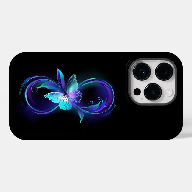 Funda De Case-Mate Para iPhone Infinito brillante con mariposa mágica (Reverso (Horizontal))