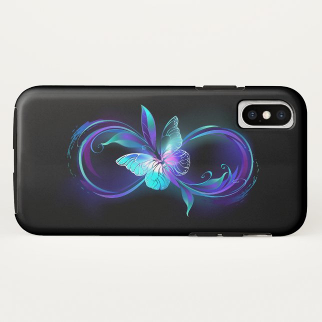 Funda De Case-Mate Para iPhone Infinito brillante con mariposa mágica (Reverso (horizontal))