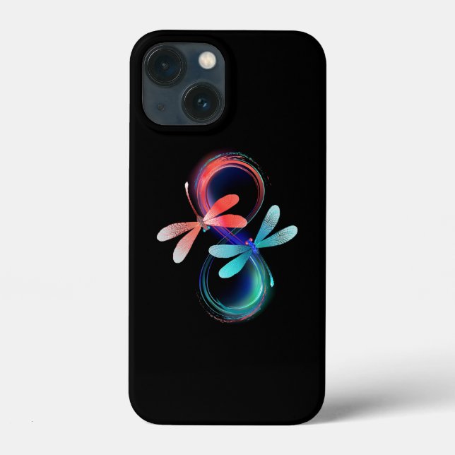 Funda De Case-Mate Para iPhone Infinito con libélulas brillantes (Reverso )