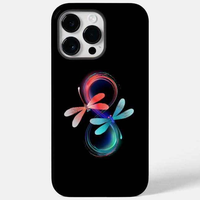 Funda De Case-Mate Para iPhone Infinito con libélulas brillantes (Reverso )