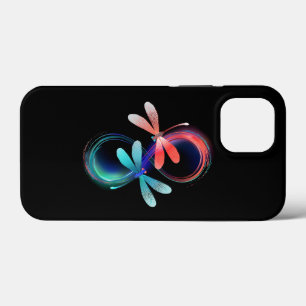 Funda Para iPhone 13 Mini Infinito con libélulas brillantes