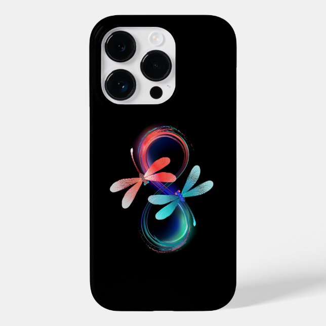 Funda De Case-Mate Para iPhone Infinito con libélulas brillantes (Reverso )