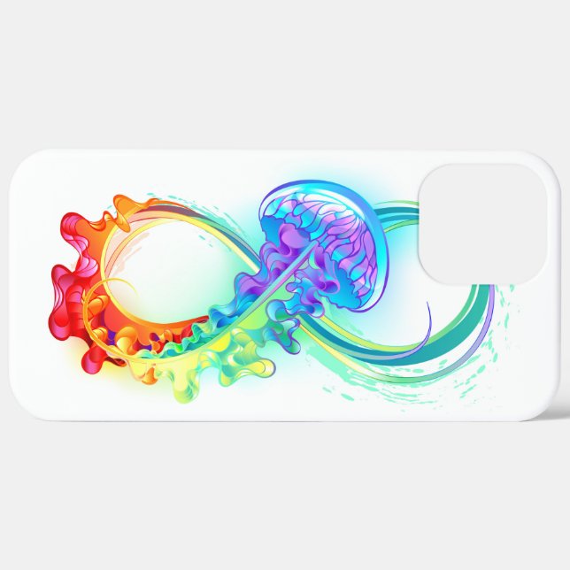 Funda De Case-Mate Para iPhone Infinito con medusa arcoíris (Reverso / Derecho)