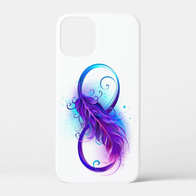 Funda De Case-Mate Para iPhone Infinito con pluma púrpura (Reverso )