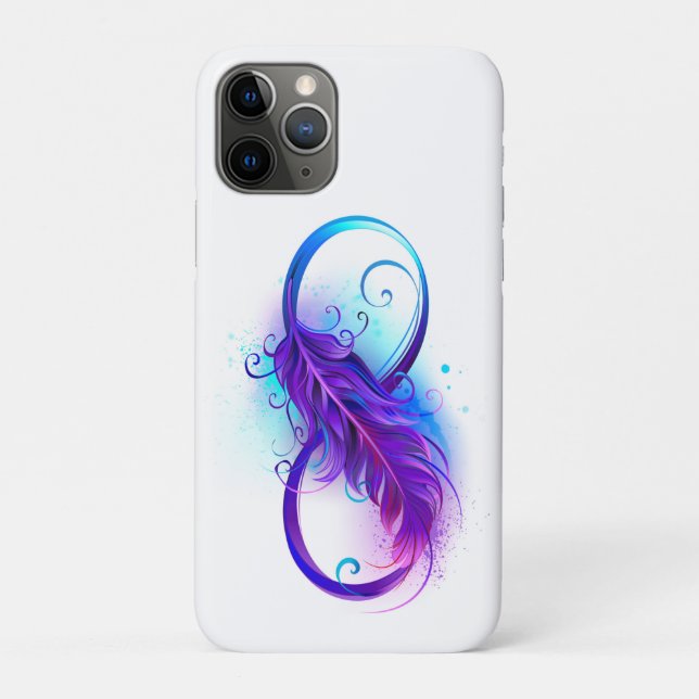 Funda De Case-Mate Para iPhone Infinito con pluma púrpura (Reverso)