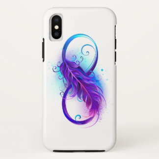 Funda Para iPhone X Infinito con pluma púrpura