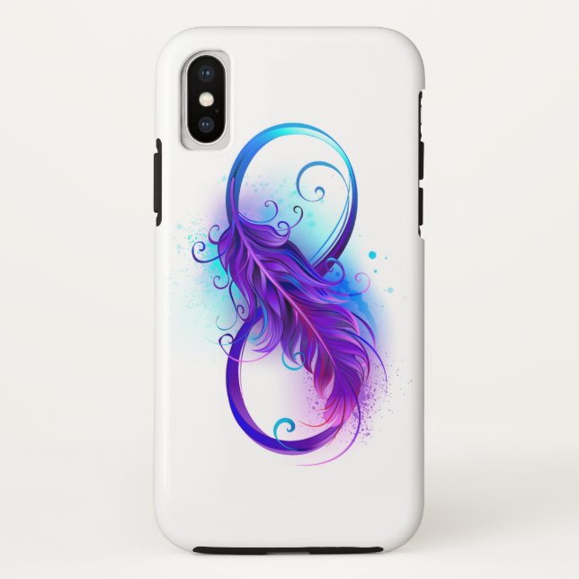 Funda De Case-Mate Para iPhone Infinito con pluma púrpura (Reverso)