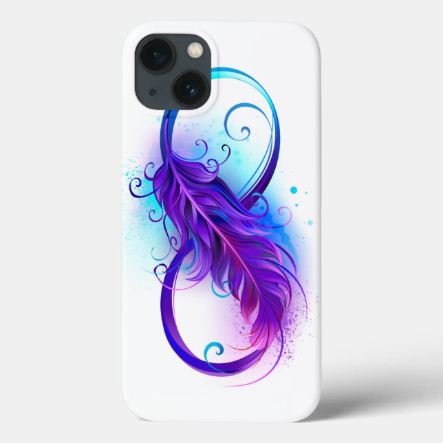 Funda De Case-Mate Para iPhone Infinito con pluma púrpura (Reverso)