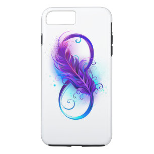 Funda Para iPhone 8 Plus/7 Plus Infinito con plumas púrpura