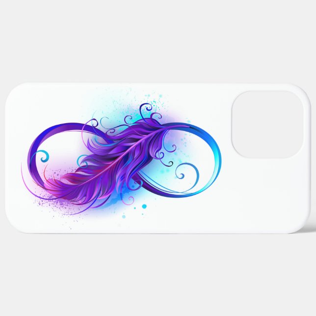 Funda De Case-Mate Para iPhone Infinito con plumas púrpura (Reverso / Derecho)