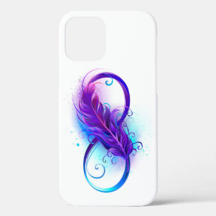 Funda Para iPhone 12 Pro Infinito con plumas púrpura