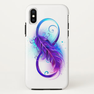 Funda Para iPhone XS Infinito con plumas púrpura