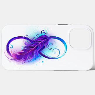 Funda Para iPhone 13 Pro Max Infinito con plumas púrpura