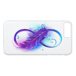 Funda Para iPhone 8 Plus/7 Plus Infinito con plumas púrpura