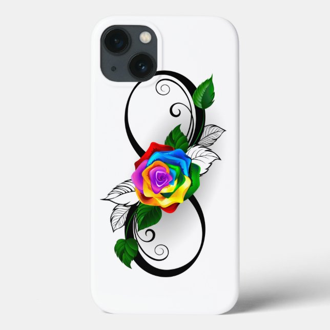 Funda De Case-Mate Para iPhone Infinity Symbol with Rainbow Rose (Reverso)