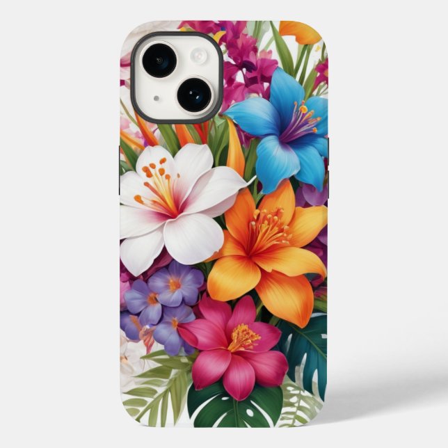Funda De Case-Mate Para iPhone Inhibisco floral fresco (Reverso )