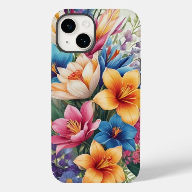 Funda De Case-Mate Para iPhone Inhibisco floral tropical (Reverso )