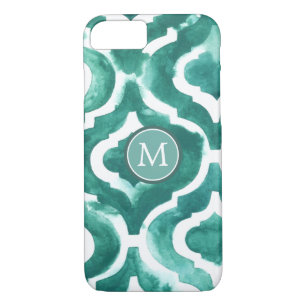 Funda Para iPhone 8/7 Inicial   Aquamarine Motif IV