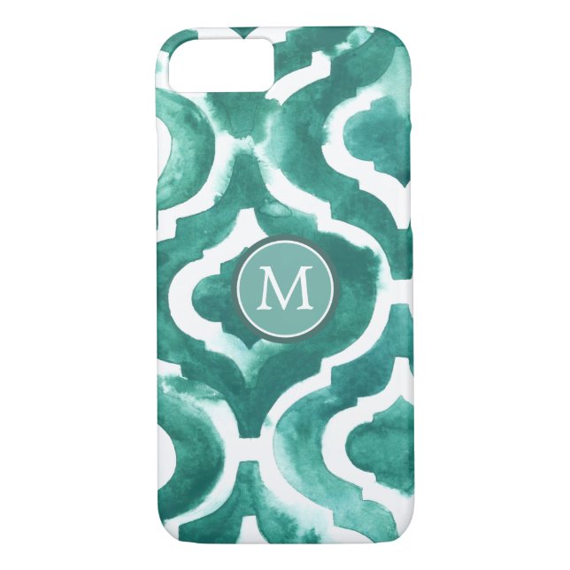 Funda De Case-Mate Para iPhone Inicial | Aquamarine Motif IV (Reverso)