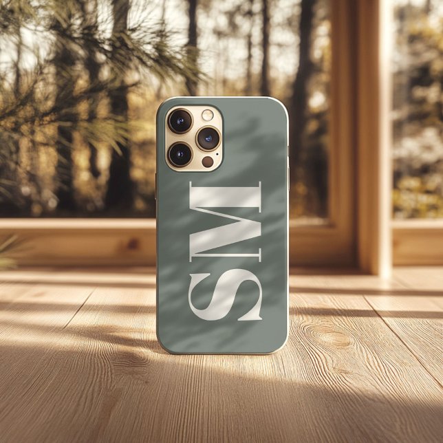 Funda De Case-Mate Para iPhone Inicial de monograma de sabio elegante  (Subido por el creador)