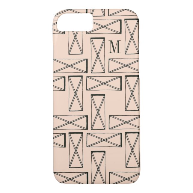 Funda De Case-Mate Para iPhone Inicial | Diseño del rectángulo geométrico X (Reverso)