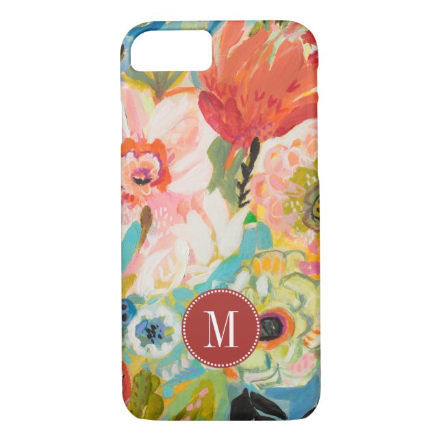 Funda De Case-Mate Para iPhone Inicial | Floral de jardín secreto III (Reverso)