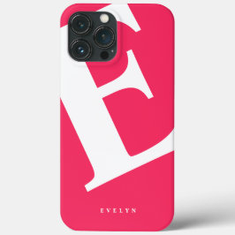 Funda Para iPhone 13 Pro Max Inicial Grande | Tipografía Moderna | Rosa