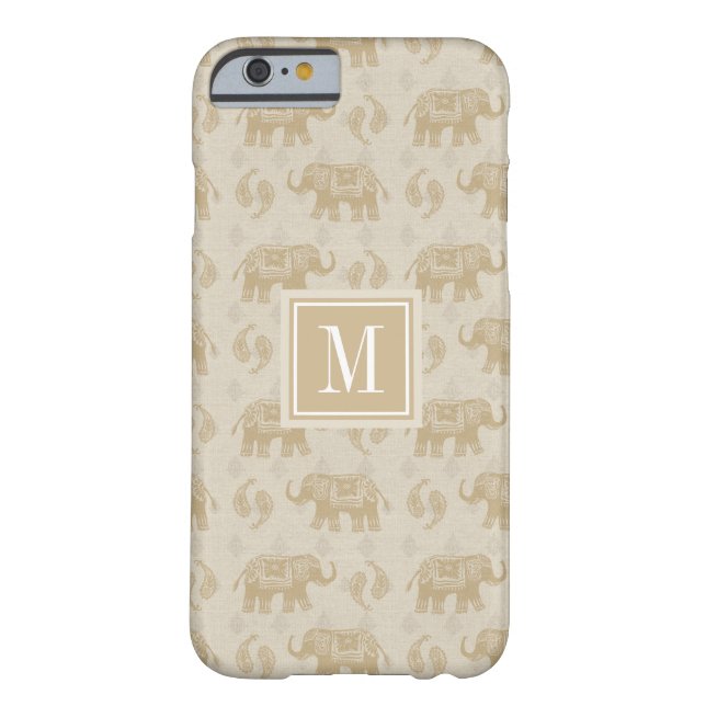 Funda De Case-Mate Para iPhone Inicial | Patrón de caravanas de Elephant Khaki (Reverso)