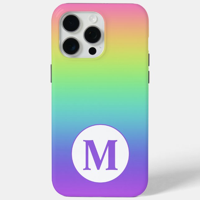 Funda De Case-Mate Para iPhone Inicial Personalizada Arcoíris (Reverso )