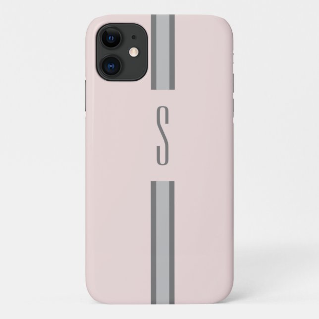 Funda De Case-Mate Para iPhone Inicial rosa personalizada (Reverso)